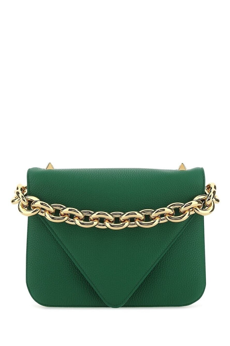 Bottega Veneta Chain Pouch Shoulder Bag Leather Green